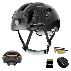 Movcan RAW3 Adult Bike Helmet - CPSC Certified Smart Bluetooth Helmet with Front 1080P HD Video Recorder Camera