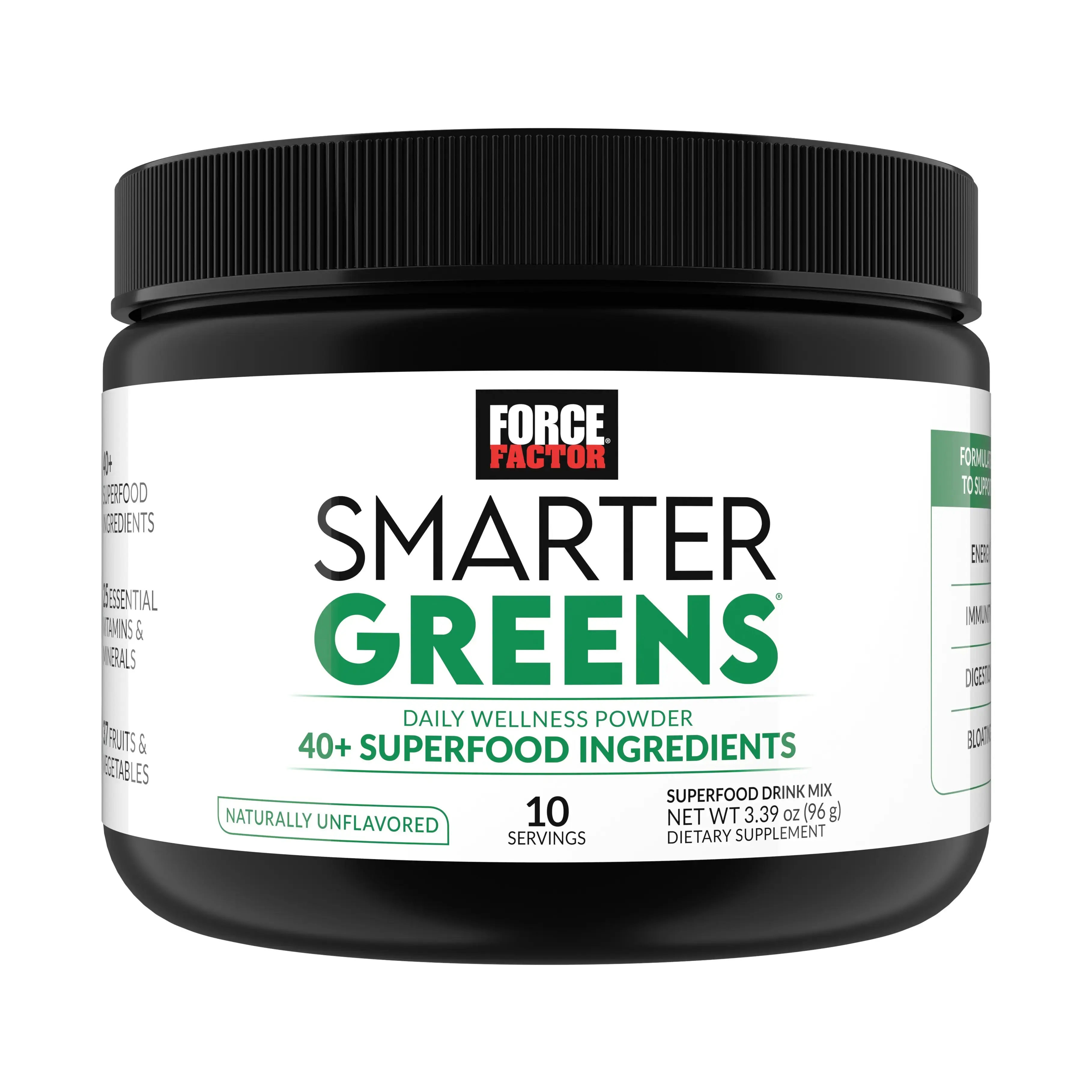 Force Factor Smarter Greens Daily Wellness Powder, Greens Superfood Powder to Support Gut Health, Bloating, & Digestion, with 40+ Superfoods, 125 Million CFUs of Probiotics, Unflavored, Metal Alligator Duck Billed Salon Styling Clips with Holes