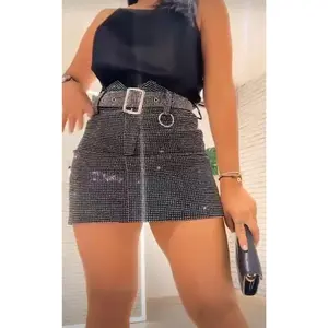 Rhinestone Skirt - Silver