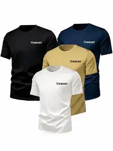Summer American Retro Graphic T-Shirt, Breathable Quick-Dry Short Sleeve, Street Style Loose-Fit Long Tee for Men, Outdoor Running Workout