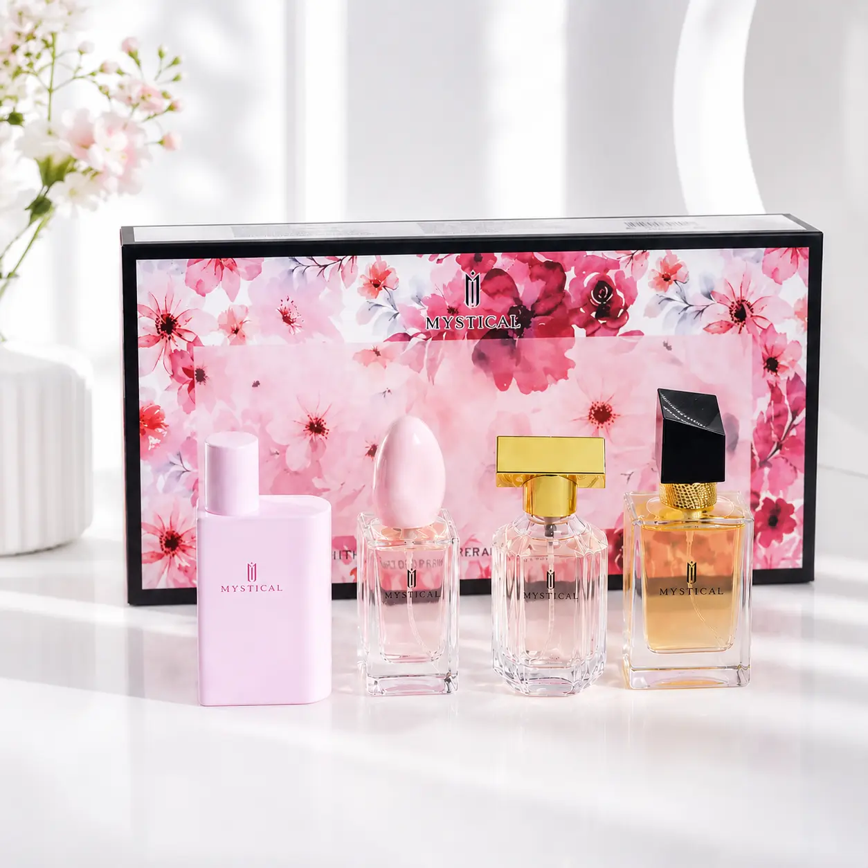 Mystical Women's Perfume Gift Set 4PCS 30ml Eau De Parfum Spray, Long Lasting Floral Citrus Fruity Woody Fragrance Collection, Sweet Fresh Elegant Feminine Scents, Mini Travel Size Kit, Luxury Gift Box for Her, Ideal Daily Wear, Work, Dating, Party
