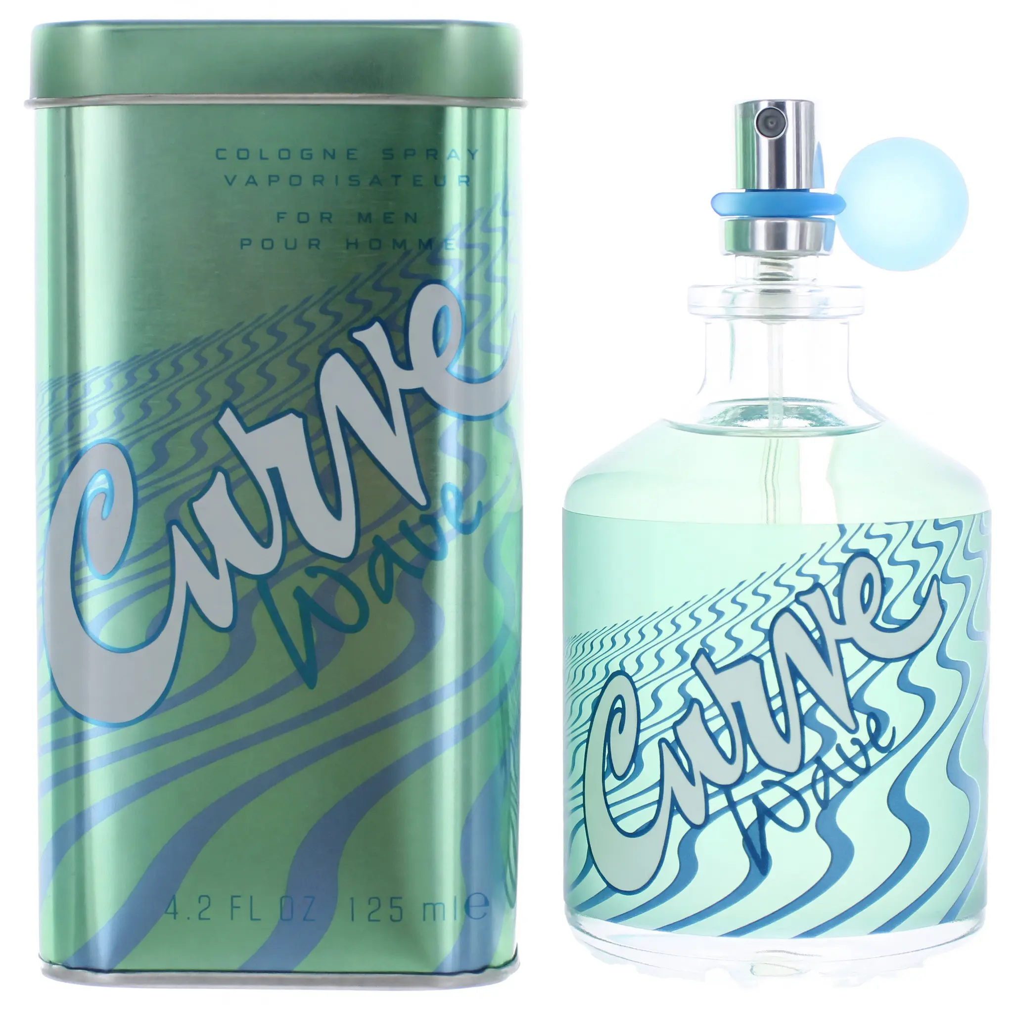 Curve Wave by Liz Claiborne, 4.2 oz Cologne Spray for Men, Scent Cosmetic Cologne, Fragrances, Perfume Aroma Scent, Smelling Good, Aromatic Citrusy Perfume, Spray Bottle, 4.2 Fl Oz, Aquatic Wave, Blue Anise, Musk