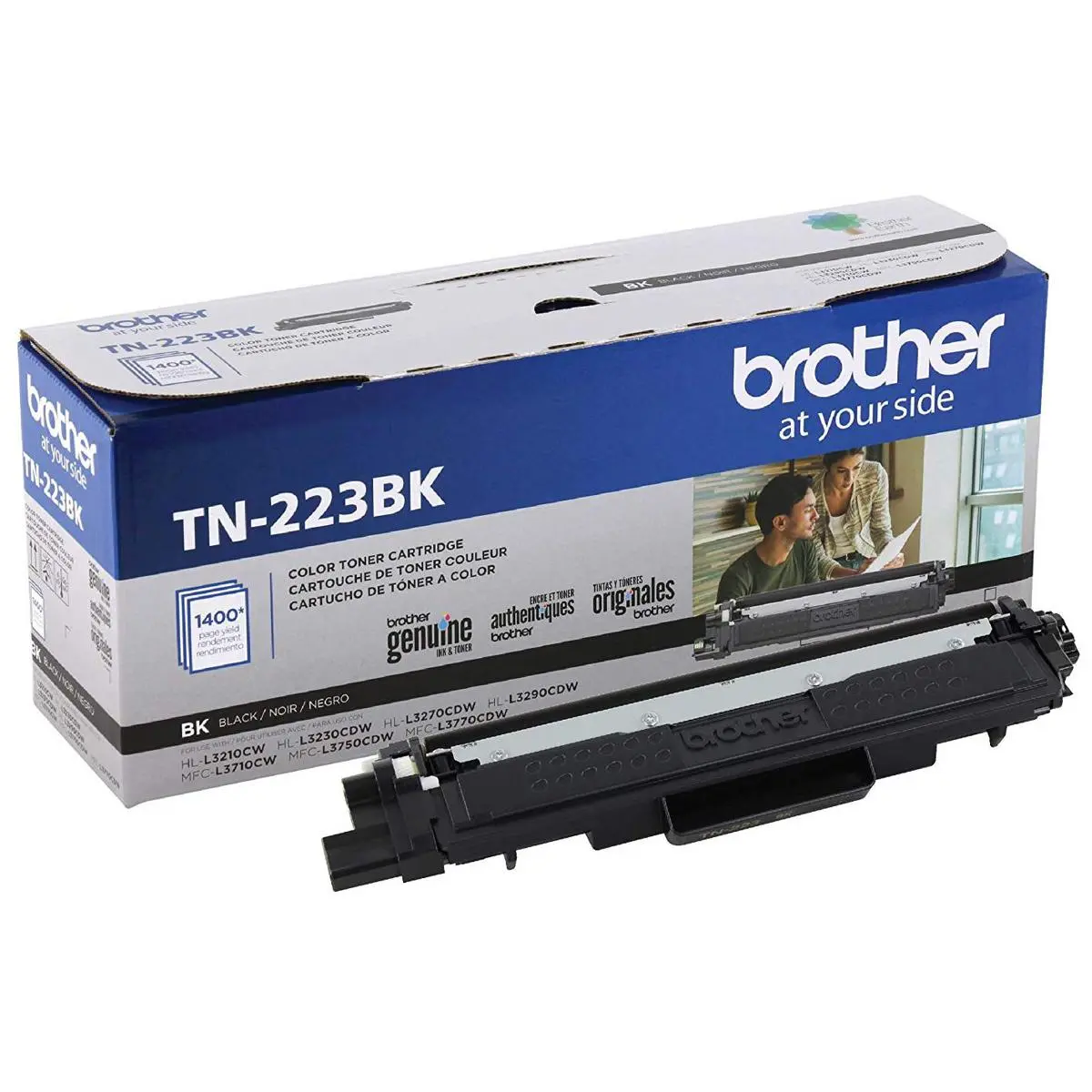 Brother TN223 Standard-Yield Toner Cartridge, 1400 Pages Yield, Black