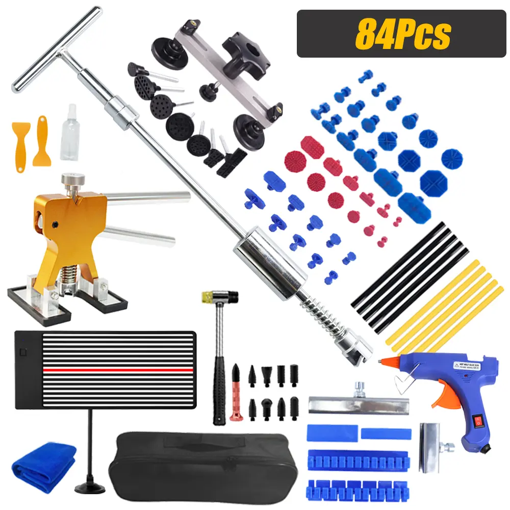 84Pcs Paintless Dent Repair Kit Car Dent Puller Hail Damage Removal Tool Auto Body Dent Fix Pulling Tools