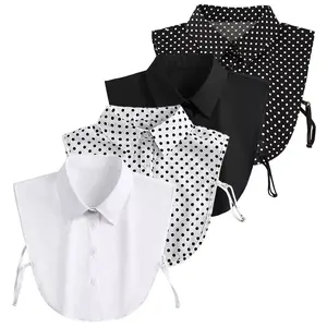 4pcs Elegant Detachable Fake Collar Set, Fake Collar Detachable False Dicky Collar Half Shirts Round for Women, Outfits, Halloween, Costume Accessories