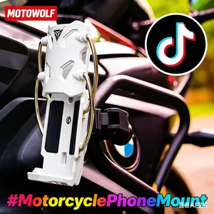 MOTOWOLF Motorcycle Self-Adjusting Cup Holder Universal Anti-Slip Water Bottle Mount for Bike E-Bike & Crash Bar Wear-Resistant Outdoor Riding Beverage Holder Easy Access Secure Fit