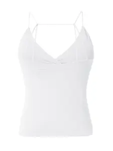 Deep V Women's Tank Top, Longline Backless Design Scoop Neck Bra Sports Workout Gym Crop Top Slim Fit Ribbed Spaghetti Strap Tank Top Summer Soft V-Neck Camisole Trendy Sleeveless Basic Shirt