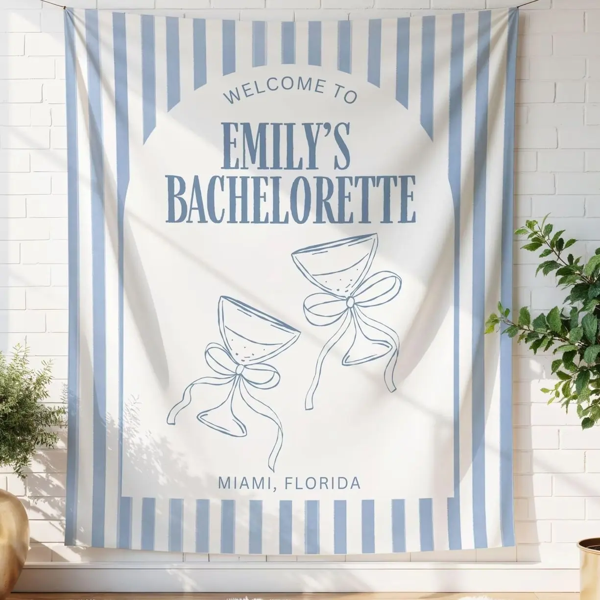 6 ops Custom Bachelorette Party Banner Decor, Bachelorette Weekend Wall Tapestry, Welcome Beach Sign