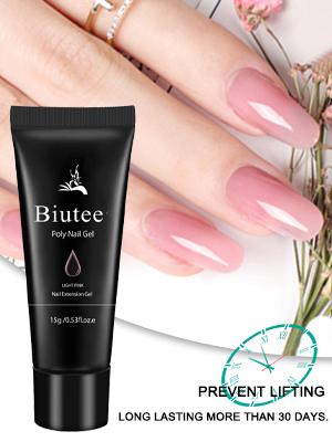 Biutee Poly Extension Gel Set - 7 Colors Glitter & Mood Change Nail Enhancement Kit | Professional DIY Home Manicure Set