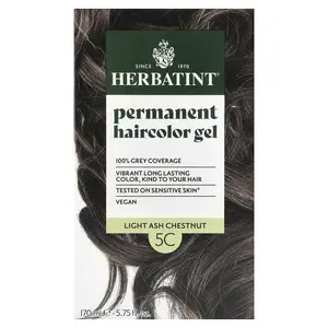 Herbatint Permanent Haircolor Gel, 5C Light Ash Chestnut, 5.75 fl oz (170 ml)