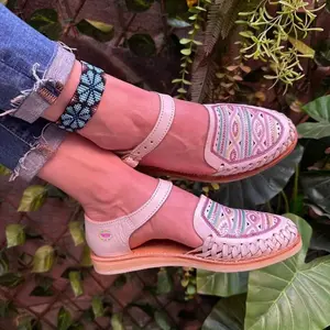 Sequin Buckle Sparkly Chuckla School - Leather Summer Sandal for Women, Comfortable Footwear for Walking and Nail Care