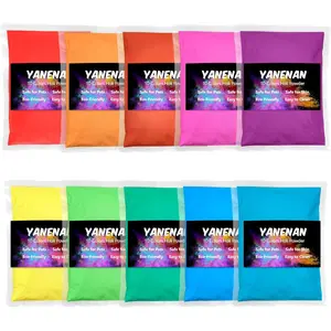 Washable Color Run Powder for Parties, Rangoli & Events, 10 Vibrant Colors 100g Each