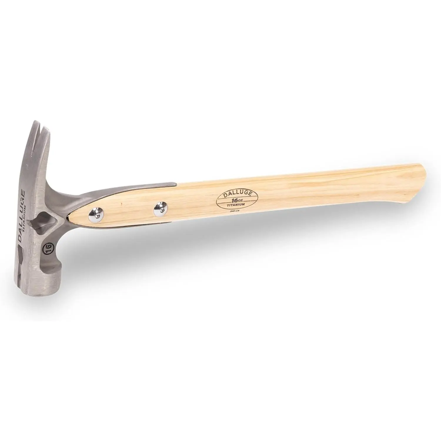 16 oz Precision-Cast Titanium Hammer with Milled Face, Magnetic Nail Holder for 1-Hand Nail Starting, 17-Inch Hickory Grip Handle, Construction Tool for Linemen & Builders, Metal Hammer VN07180