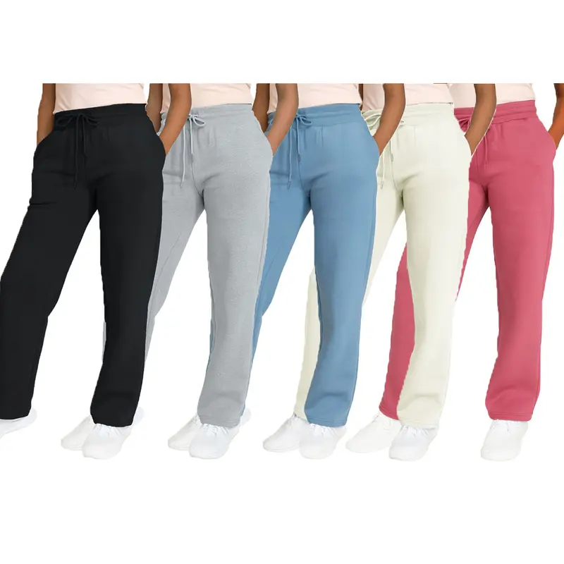 Women's Multi Pack Heavyweight Wide Leg Loose-Fit Fleece Sweatpants (S-2XL)