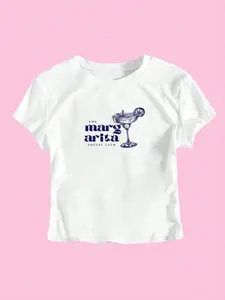 Women's Margarita Drink Print Tee, Casual Short Sleeve Round Neck T-shirt for Summer, Ladies Clothes for Daily Wear