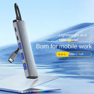 Type-C HUB 6-In-1 Adapter, 4k60hz HDMI, 100w PD Fast Charging, Laptop Converter, Multi-Port Expansion, Office Essential Tool