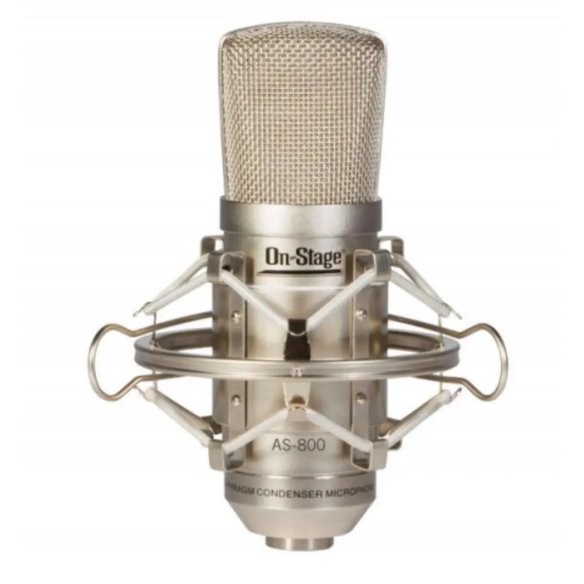 On-Stage AS800 Large-Diaphragm FET Condenser Microphone with Shock Mount, High-Quality Audio Capture for Acoustic Guitars