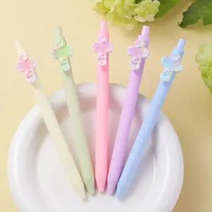 5/10pcs Set Of Cute Cross Macaron Colored  Ballpoint Pen, Stretchable 1.0mm Black Writing Office Signature Pen,  Student Return to School Gift