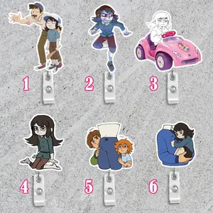 Haunted Hotel inspired badge reel set 2: Abaddon/ Nathan/ Esther/ Ben Freeling