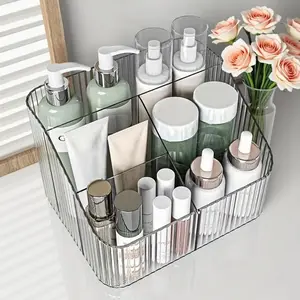 Transparent Cosmetic Storage Box, Vanity and Bathroom Organizer, Makeup Brush Holder, Office Stationery Storage Box, Nail Storage Box, Jewelry Box, Compartmentalized Storage Organizer