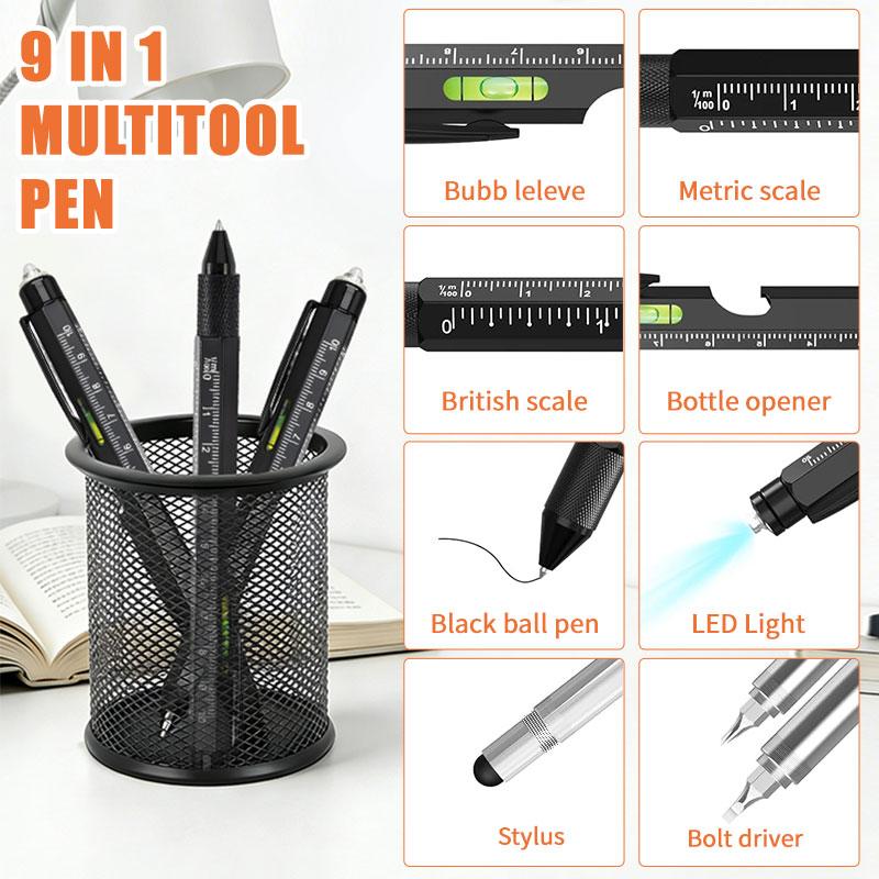 Valentines Day Gifts for Him,Multitool Pen 9 in 1 Innovative Gift for Men,with LED Light,Ruler, Stylus,Bubble Level,Screwdrivers,Unique Gifts Gadgets for Him,Boyfriend,Husband