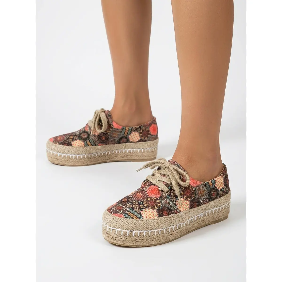 Alpargatas Altas Rosa Gráfico / Graphic Rose High Espadrilles