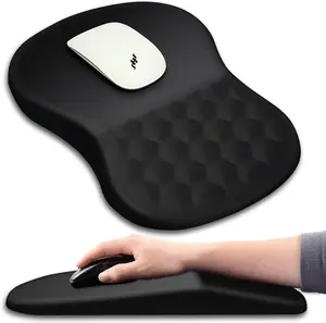 Ergonomic Mouse Pad Wrist Support with Massage Design, Wrist Rest Pain Relief Mousepad with Memory Foam&Non-Slip PU Base, Mouse Pads