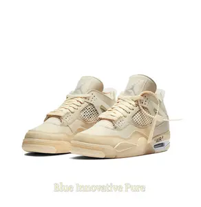 Retro Mid-Top Basketball Shoes in BlackBlueRed Mesh and Leather Upper with Semi-Transparent Wings and Gum Rubber Outsole