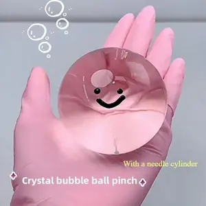 1Pc Transparent Vacuum Bubble Squishy Ball, Adjustable Squeeze Stress Relief Toy for Kids & Adults
