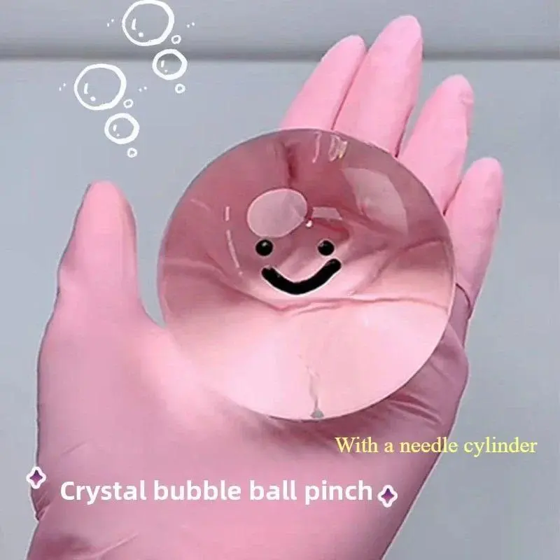 1Pc Transparent Vacuum Bubble Squishy Ball, Adjustable Squeeze Stress Relief Toy for Kids & Adults