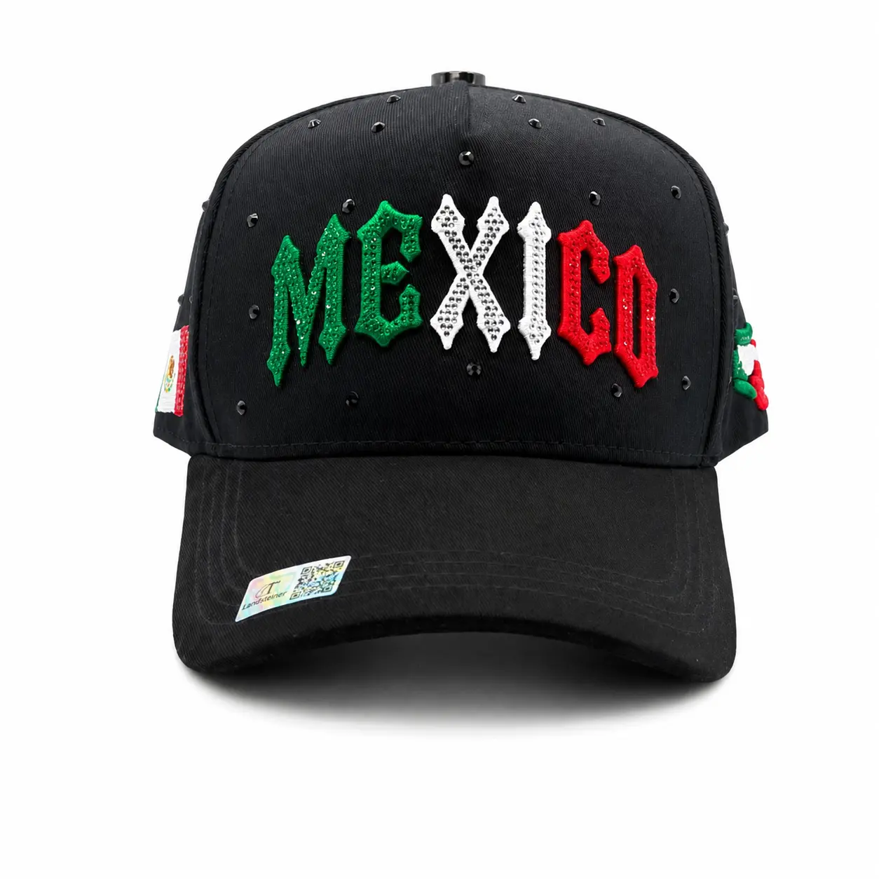 Mexico | Gorra Bordada Ajustable Visera de Gamuza |  Embroidered Suede Visor Snapback Cap