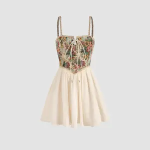 Cider [3 colors, size 0-26] Secret Garden Corset Mini Dress
