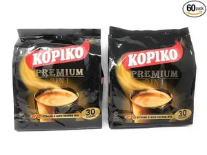 2 Packs Kopiko 3 in 1 Instant Coffee, 21.2 oz, (30 Sachets)