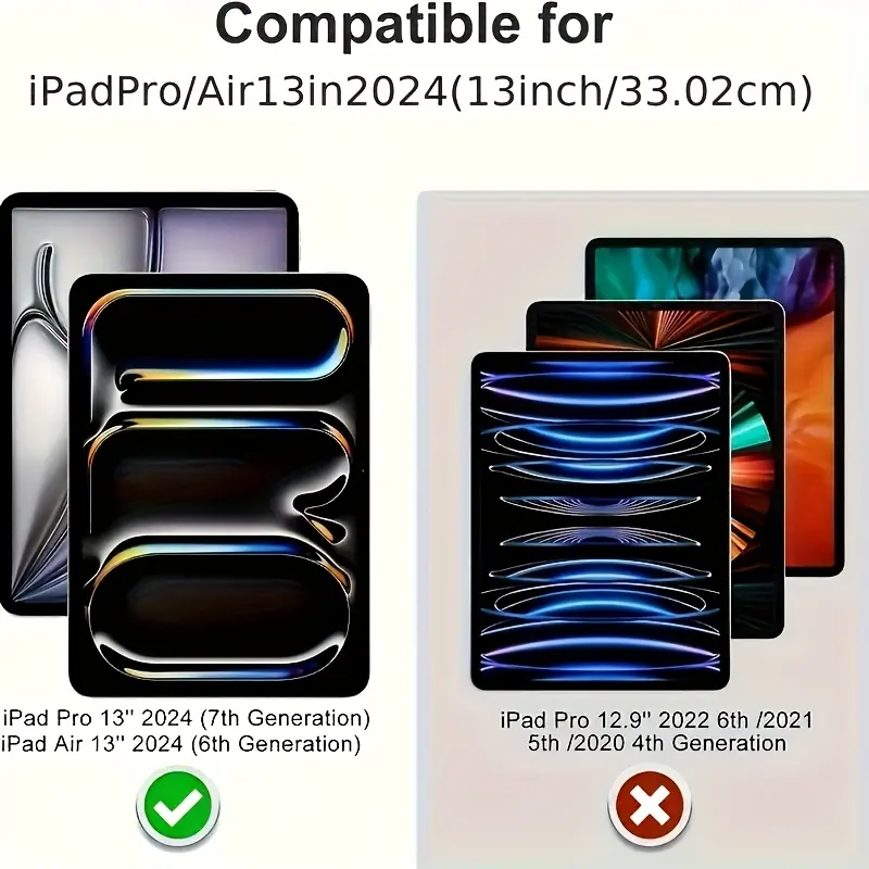 2-piece set suitable for For iPad Pro 13 2024, M4 iPad Air 13 M2 2024 Tablet- ultra sensitive, high-definition, 9H hardness, smooth Tempered Screen Film screen protector