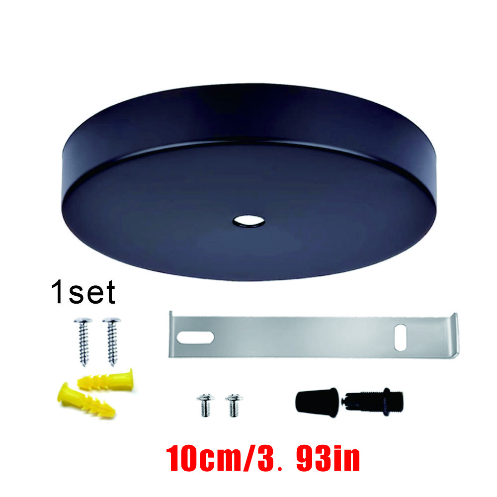 1 Set Industrial Matte Black Ceiling Canopy Kit - Pendant Light/Chandelier Mounting Plate with Hardware for Automotive/Motorcycle Decorative Lights Installation, No Battery or Electricity Needed