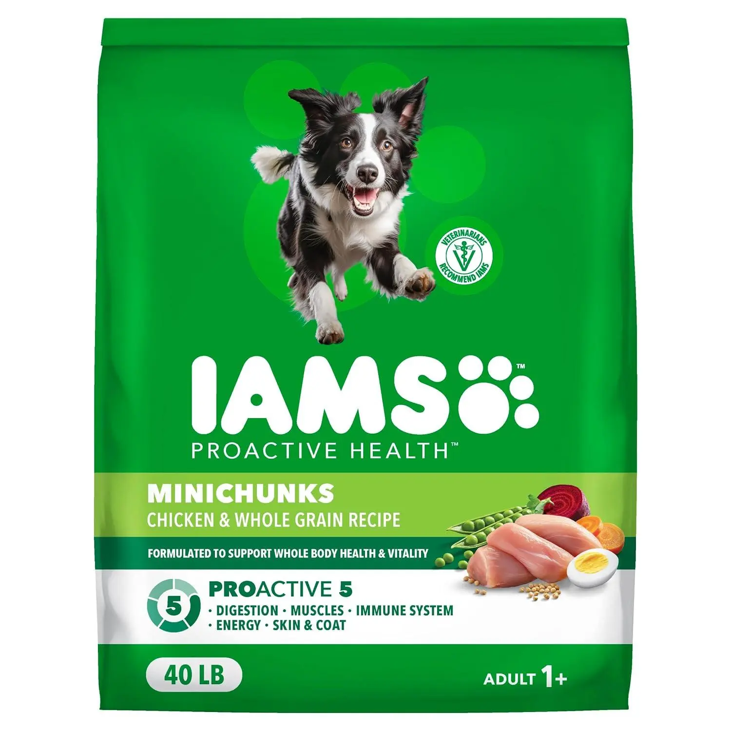 IAMS Proactive Health Adult Minichunks Premium Dry Dog Food, Adult Dog Food Dry Recipe, 3.3 lb.