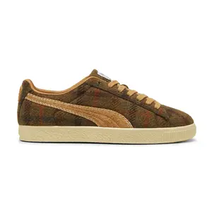 PUMA Mens Clyde Harris Tweed Lace Up Sneakers Shoes Casual - Beige