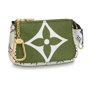 Pre-owned Louis Vuitton LV Limited Edition Avocado Colorblock Double Sided Mini Mahjong Bag / Coin Purse