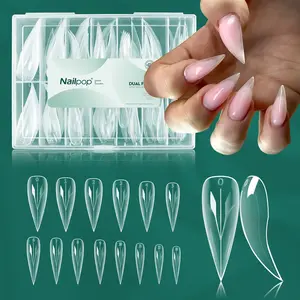 140pcs Innovative Dragon Claw Dual Nail Forms – Tapered Apex & Extra Thick Design, More Efficient & Cleaner than Paper Forms,14 Sizes Fit All Thumb & Finger Beds,  Ideal for Boosting Salon Productivity