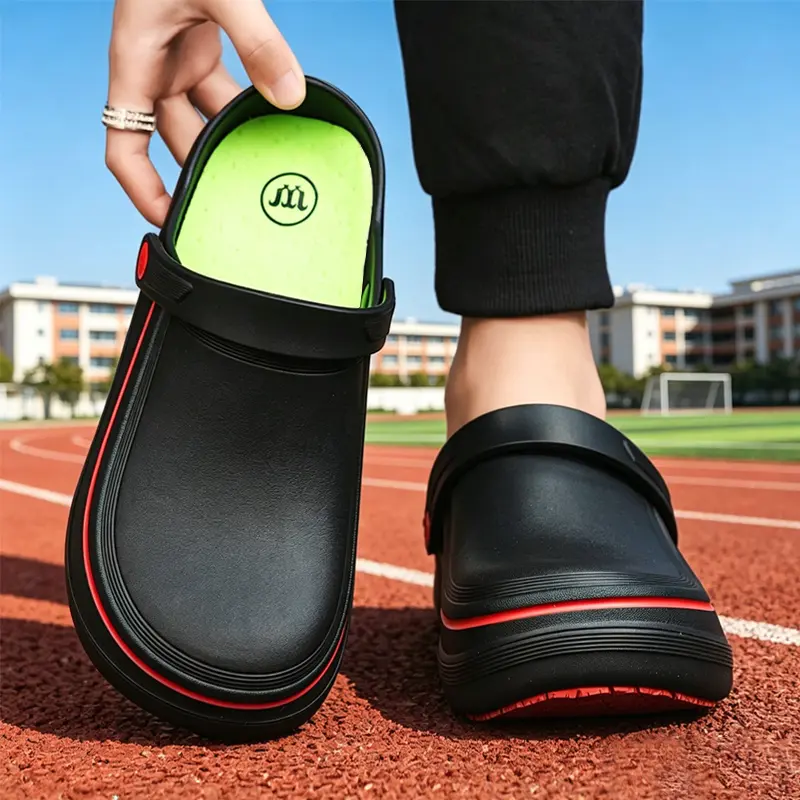 Unisex EVA Chef Shoes, Non-Slip Waterproof Mules, Comfortable Wide Toe Work Clogs for Kitchen, Nursing & Gardening, Footwear, Slide, Slip On, Synthetic, All Season, Flat Sole, Breathable, Oil-Resistant, All-Seasons, Easy To Clean
