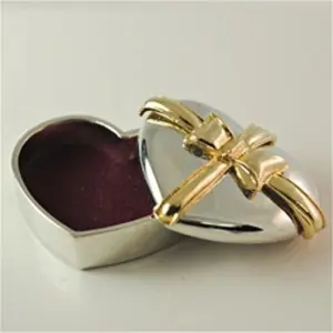 Designer Jewelry  Silver and Gold Trinket Box Heart box