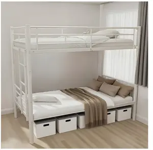 Metal Bunk Bed Twin over Twin for Kids, Convertible 2 Beds, Heavy Duty Bed Frame with Under-Bed Storage for Bedroom White