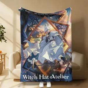 Witch Hat Atelier Throw Blanket | Coco & Qifrey Magical Anime Art, Viral Soft Plush Fleece Blanket, Perfect Gift for Witch Hat Atelier Fans, Cozy Throw for Sofa & Bed Warm & Comfortable Blanket for Napping Lightweight All-Season Blanket