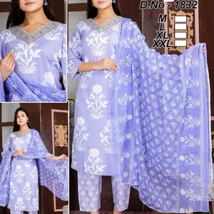Set of 3 Pure Cotton Kurthi for Women - Overalls - Womenswear