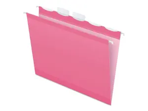 Pendaflex 90240 Ready-Tab Colored Reinforced Hanging File Folders, Letter, Pink, 20/Box