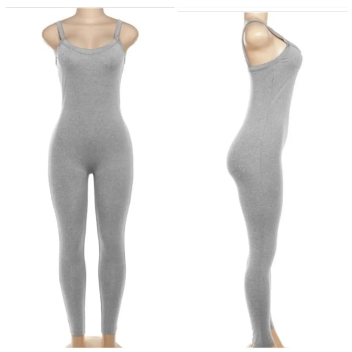 Grey Stretchy Jumpsuit.