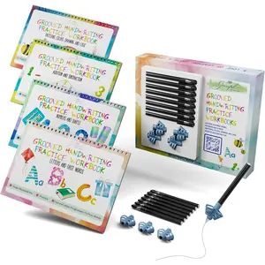 Grooved Handwriting Practice Books for  3-7 |  Letter Tracing with Mess-Free Disappearing Ink | Teacher-ed | Magic Grooved Writing Practice Books | Full Set