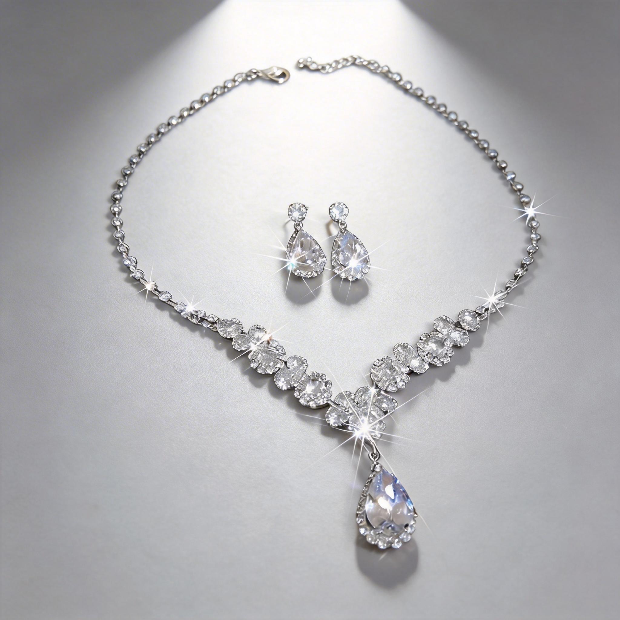 Vintage Hypoallergenic Aurora Necklace Set, 2-Piece Design, a Warm Gift to Remind Her of Your Love Dainty Hypoallergenic Aurora Jewelry Set, CZ Embellished, Perfect for Wedding/Gala, a Thoughtful Gift