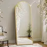【Deal】SweetFurniture Gold-Arched Full-Length Mirror - Decorative Floor Mirror for Home Decor & Clothing Shop, Upgraded Nano Glass, Multi-Mount (Standing, Hanging, Leaning Wall)