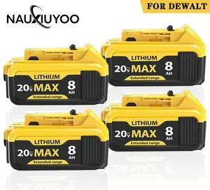 2-Pack 8000mAh 20V Max Lithium-ion Batteries for Dewalt - Replaces DCB201, DCB200, DCB205, DCB206, DCB207 - Seamless Compatibility with Dewalt 20V Max Battery Cordless Power Tools & Chargers